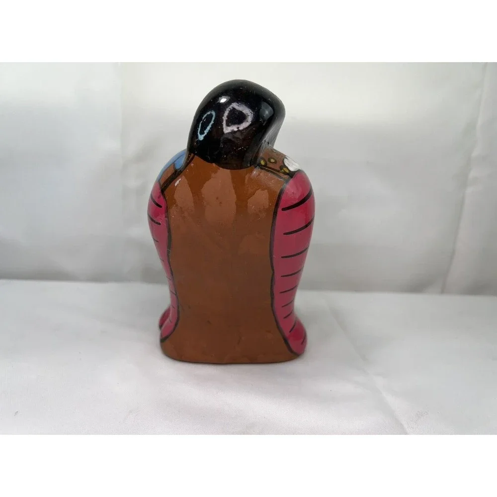 Mexican Folk Art Pottery‎ CAT Figurine Scene of People Celebrating Hand Painted